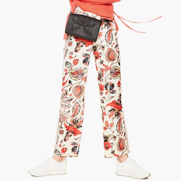DESIGUAL Dimitri Floral High Waisted Wide Leg Pants Trousers NWT RRP$269 - Picture 2 of 16